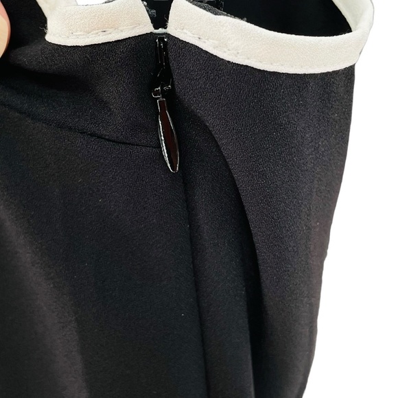 Razor Back Wide Leg Black White Jumpsuit - Sz 0 Chic Date Night Feminine - Picture 9 of 13